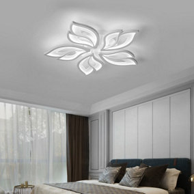 5 Lights Petal Shaped LED Energy Efficient Semi Flush Ceiling Cool White