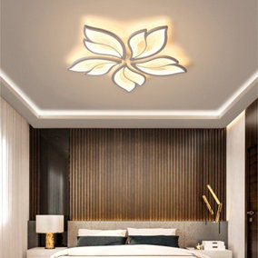 5 Lights Petal Shaped LED Energy Efficient Semi Flush Ceiling Dimmable with Remote Control