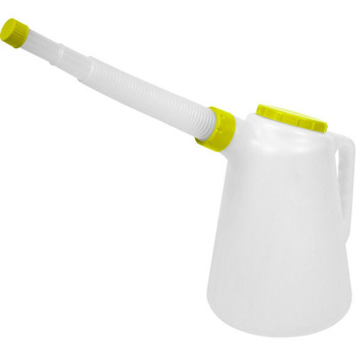 5 Litre Polyethylene Oil Container with Flexible Spout and Lime Screw Cap