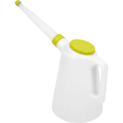 5 Litre Polyethylene Oil Container with Flexible Spout and Lime Screw Cap