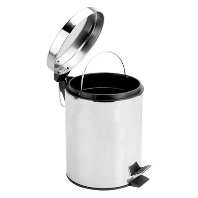 5 Litre Stainless Steel Pedal Bin - M&W