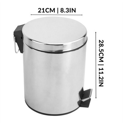 5 Litre Stainless Steel Pedal Bin - M&W - 5