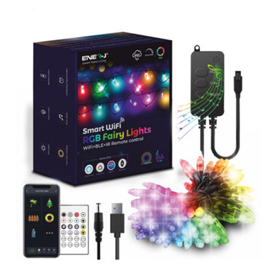5 Meters RGB Fairy Lights with length 50 LEDs WIFI BLE with IR Remote Control UK Plug with USB Port