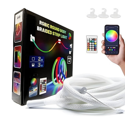5 Meters RGBIC Digital 16mm Big Rope Light Kit with Remote & APP control