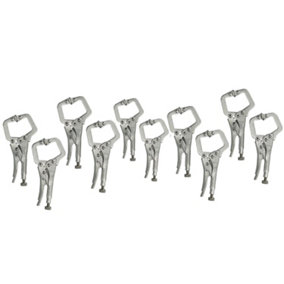 5" Mini Locking C Clamps Adjustable Fastener Welding Clamp Mole Grips 10 Pack