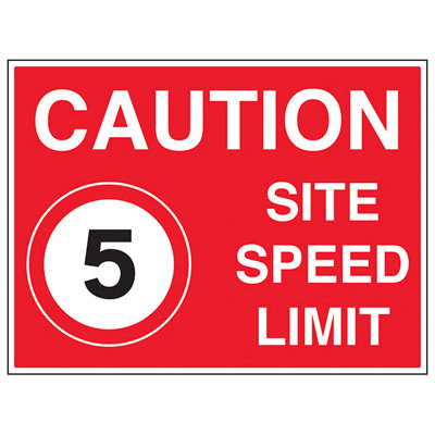 5 MPH SITE SPEED LIMIT Traffic Sign 3mm Aluminium Composite 450x600mm