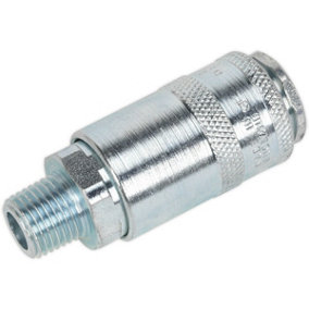 5 PACK 1/4 Inch BSPT Coupling Body - Male Thread - 100 psi Free Airflow Rate