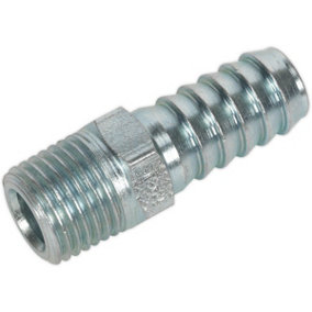 5 PACK 1/4 Inch BSPT Screwed Tailpiece Male Adaptor - Suits 3/8 Inch Hose