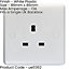 5 PACK 1 Gang Single 13A Unswitched UK Plug Socket - WHITE Wall Power Outlet