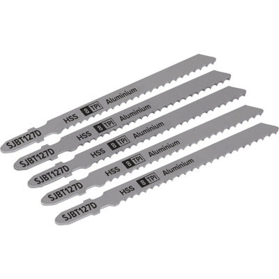 5 PACK 100mm ALUMINIUM Jigsaw Blades 8 TPI Milled & Wavy Teeth