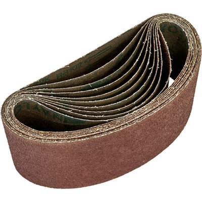 5 PACK - 100mm x 620mm Sanding Belts - 36 Grit Aluminium Oxide Cloth Backed