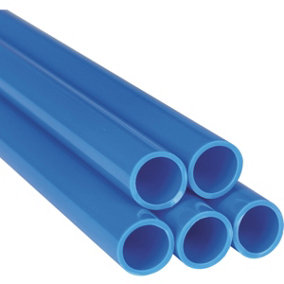5 PACK - 15mm x 3m Blue Rigid Nylon Pipe -Compressed Air Ring Main Straight Tube