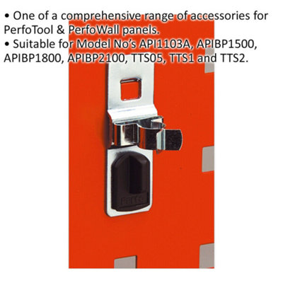 5-Pack 16mm Spring Clip Tool Storage Hooks for PerfoWall Systems