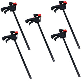 5 PACK 18in Quick Release Rapid Bar Clamp Holder Grip Spreader Speed Clamps