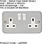 5 PACK 2 Gang Double 13A Switched UK Plug Socket HEAVY DUTY METAL CLAD Power