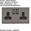 5 PACK 2 Gang DP 13A Switched UK Plug Socket SCREWLESS BLACK NICKEL Wall Power