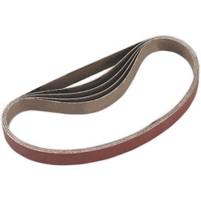 5 PACK - 20mm x 520mm Sanding Belts - 100 Grit Aluminium Oxide Slim Detail Loop