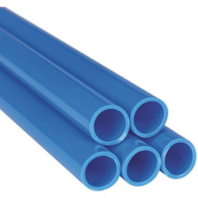 5 PACK - 22mm x 3m Blue Rigid Nylon Pipe -Compressed Air Ring Main Straight Tube