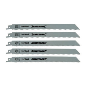 5 PACK 240mm Reciprocating Saw Blades 1/2" Shank 5TPI Carbon Steel Teeth