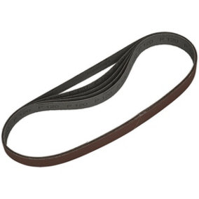 5 PACK - 25mm x 762mm Sanding Belts - 120 Grit Aluminium Oxide Slim Detail Loop
