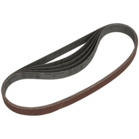 5 PACK - 25mm x 762mm Sanding Belts - 60 Grit Aluminium Oxide Slim Detail Loop