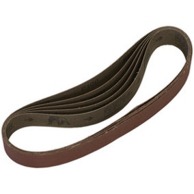 5 PACK - 30mm x 540mm Sanding Belts - 100 Grit Aluminium Oxide Cloth Backed Loop