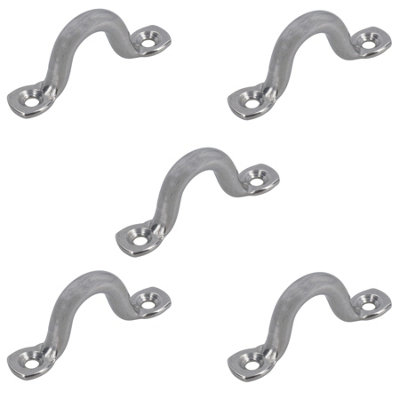 5 Pack 8mm Stainless Steel Wire Sheet Eye Tie Down Hook Strap 316 Marine Grade