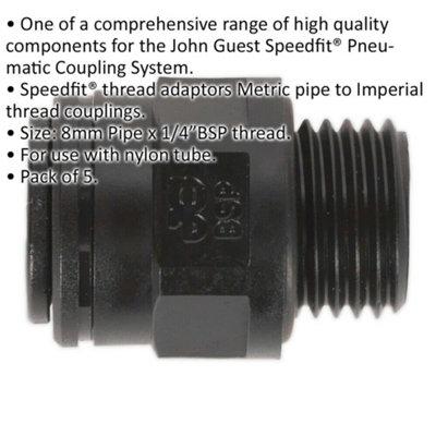5 PACK - 8mm x 1/4