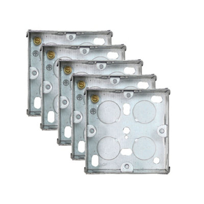 5 Pack Arlec 35mm Deep Single Metal Back Box for 1 Gang Electrical Installations Galvanised Steel