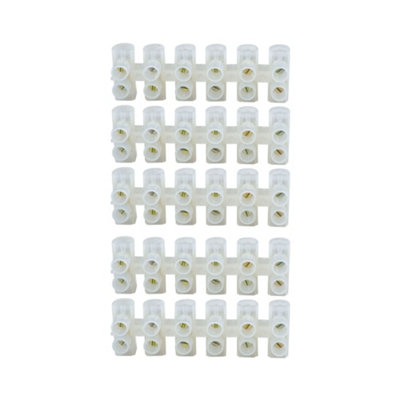 5 Pack Arlec 6 Way Terminal Connector Strip 30A 30 Amp for safe and secure wire connections