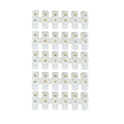 5 Pack Arlec 6 Way Terminal Connector Strip 3A 3 Amp for safe and secure wire connections