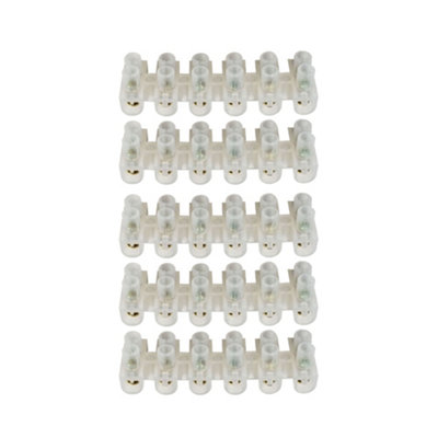 5 Pack Arlec 6 Way Terminal Connector Strip 5A 5 Amp for safe and secure wire connections