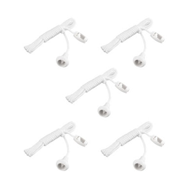 5 Pack Arlec Plastic White Nylon Pull Cord for Ceiling Light Switch Bathroom Toilet Replacement