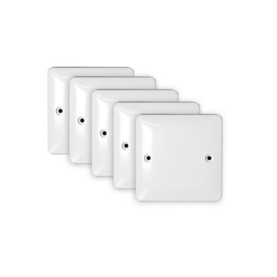 5 Pack Arlec Slim Line Profile White Screwed Single 1 Gang Blank Plate Blanking Plate Curved Edge