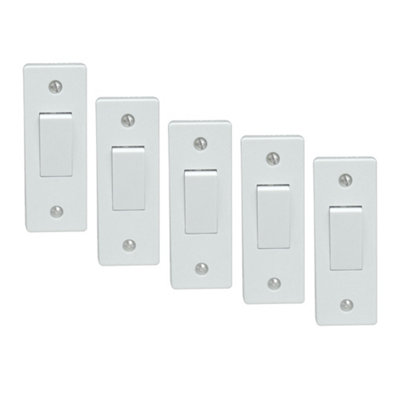 5 Pack Arlec White 10A 1 Gang 2 Way Architrave Light Switch Screwed Square Edge Profile 10 Amp