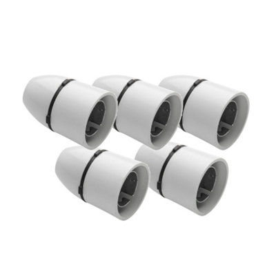 5 Pack Arlec White Cord Grip Pendant Lamp Holder Lampholder Long Skirt B22 for Bayonet Cap Light Bulb