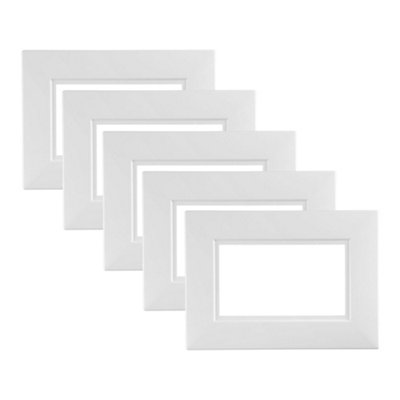 5 Pack Arlec White Double Finger Plate Bakelite suitable for 2 Gang Switches and Sockets Fingerplate