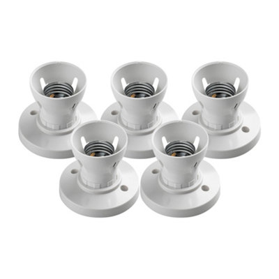 5 Pack Arlec White Pendant Lamp Holder Lampholder E27 for Edison Screw Cap Light Bulb