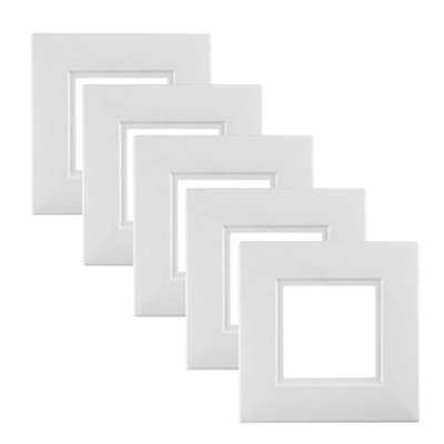 5 Pack Arlec White Single Finger Plate Bakelite suitable for 1 Gang Switches and Sockets Fingerplate