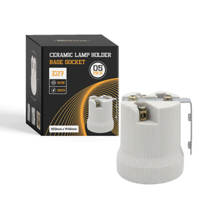 5 Pack Ceramic E27 Lamp Holder Heat Resistant Light Bulb Socket Base ...