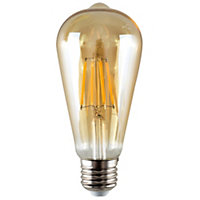 5 Pack E27 Amber Glass Bodied Pear LED 4W Warm White 1800K 240lm Light Bulb