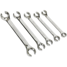 5 PACK Flare Nut Spanner Set -Compression Joint Wrench / Crow Foot Brake Spanner