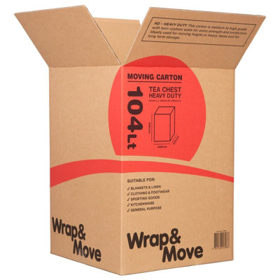 5 Pack Heavy Duty X Large Moving Box 104lt (01398x5)