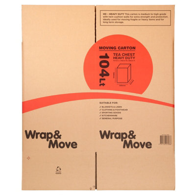 5 Pack Heavy Duty X Large Moving Box 104lt (01398x5)