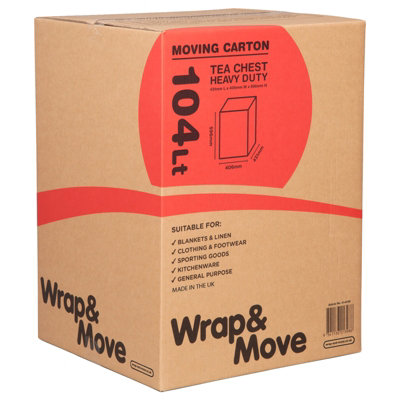 5 Pack Heavy Duty X Large Moving Box 104lt (01398x5)