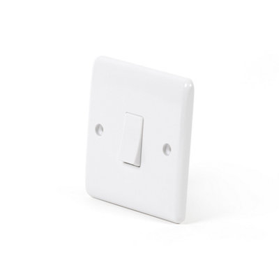 5 Pack - Lieber Silk White 1 Gang 2 Way 10A Light Switch - Curved Edge