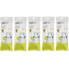 5 Pack of EKO Plastic Bin Liners Size D 18-21L, 20 Bags