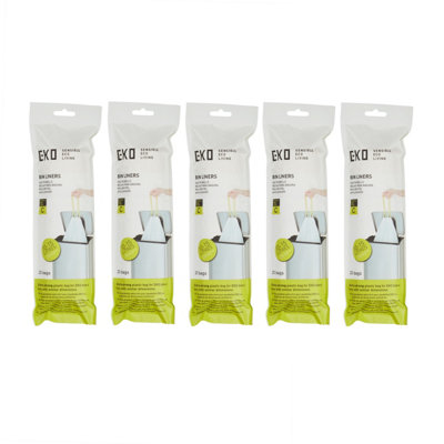 5 Pack of Plastic EKO Bin Liners Size C 1015L, 20 Bags DIY at B&Q