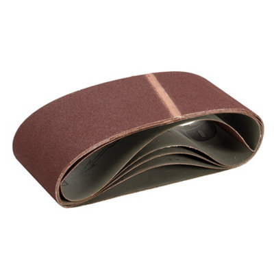 5 PACK Premium 100mm x 610mm 100 Grit Sanding Belts Aluminium Oxide Cloth Backed