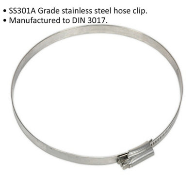 5 PACK Stainless Steel Hose Clip - 130 to 150mm Diameter - Hose Pipe Clip Fixing
